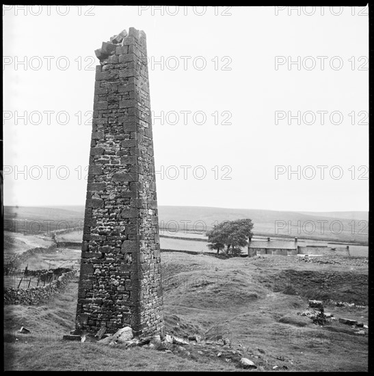 Cat Shaft Chimney, Hurst Lead Mines, Hurst, North Yorkshire, 1967