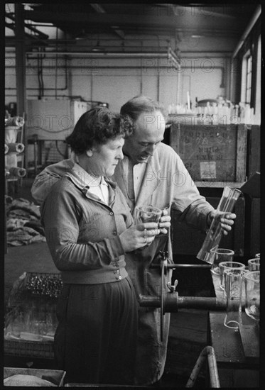 Workers at the Wear Flint Glass Works, Alfred Street, Millfield, Sunderland, 1961