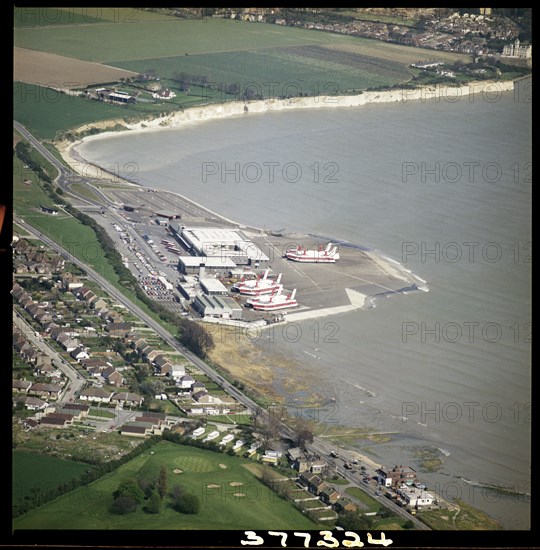 Hovercraft port at Pegwell Bay, Ramsgate, Kent, 1979