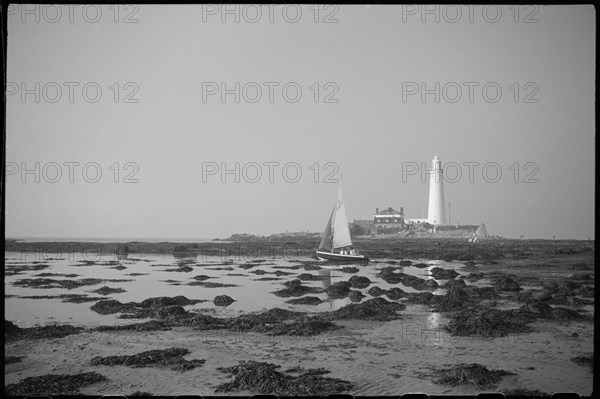 St Mary's Lighthouse, St Mary's Island, near Whitley Bay, North Tyneside, c1955-c1980