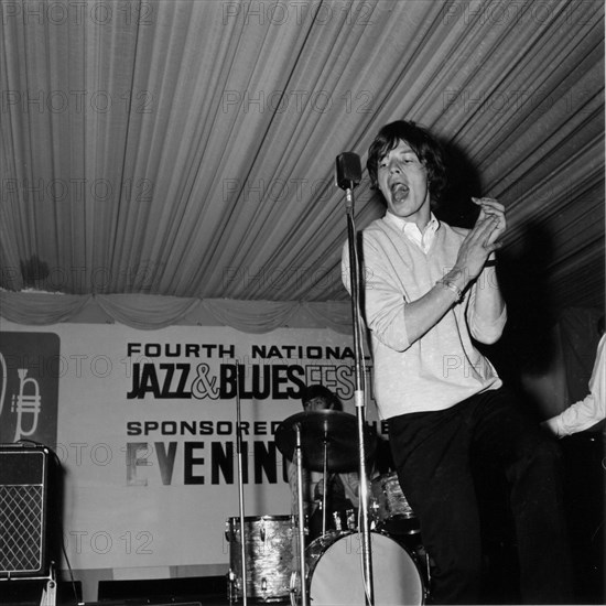 Rolling Stones - Mick Jagger, 4th National Jazz and Blues Festival, Richmond, London, 1964.