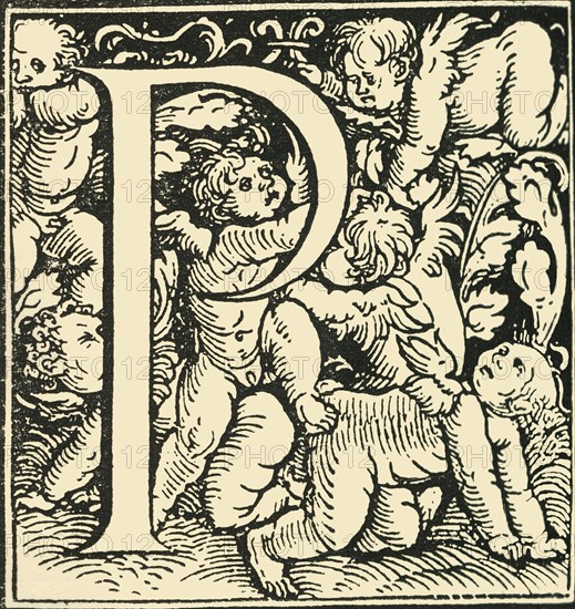 P - An Alphabet by Hans Weiditz', c1520-1521, (1908).