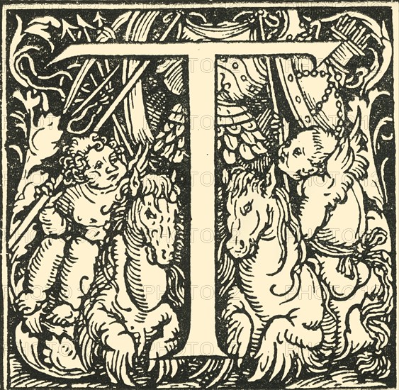 T - An Alphabet by Hans Weiditz', c1520-1521, (1908).