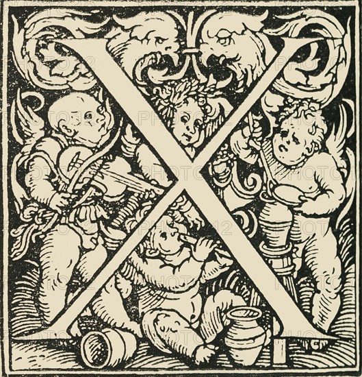 X - An Alphabet by Hans Weiditz', c1520-1521, (1908).