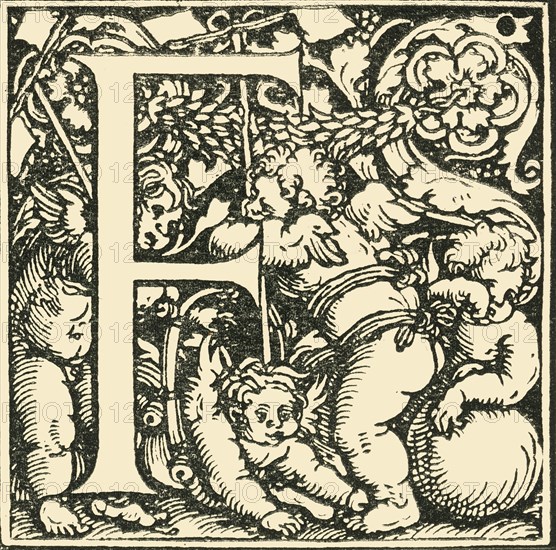 F - An Alphabet by Hans Weiditz', c1520-1521, (1908).