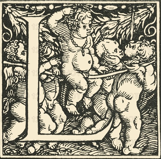 L - An Alphabet by Hans Weiditz', c1520-1521, (1908).