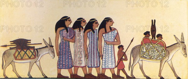 How An Ancient Egyptian Painted The Coming Of The Israelites Into Egypt', c1930.