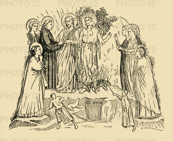 St. Francis of Assisi Takes the 'Lady Poverty' To Be His Bride', c1930.
