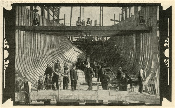 The English Vessel, "Discovery", On The Stocks', 1901.