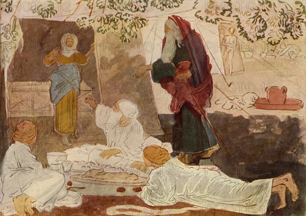 Three pilgrims visiting Abraham', mid 19th century, (1965).