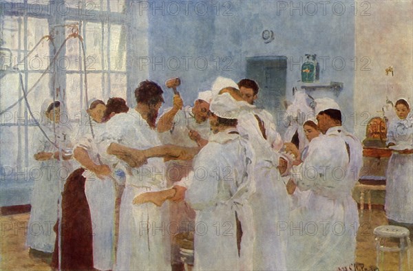 Surgeon Yevgeni Vasilyevich Pavlov (1845-1916) in the Operating Theatre', 1888, (1965).