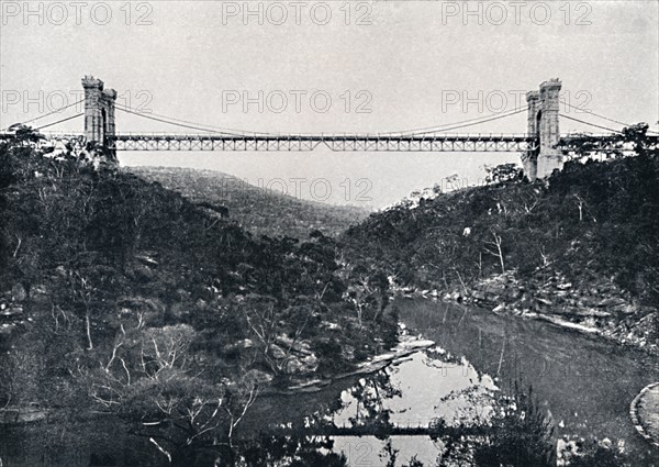 Suspension Bridge, Middle Harbour, c1900.