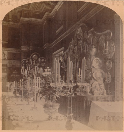 Gold Plate used by the Royal Family, Supper Room, Windsor Castle, England', 1900.