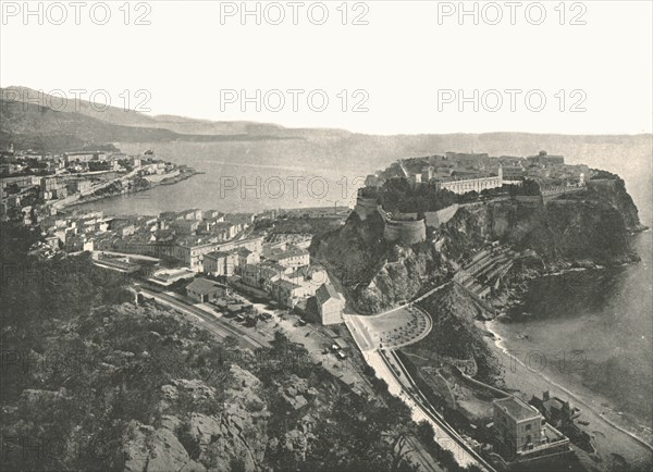 Bird's eye view, Monte Carlo, Monaco, 1895.