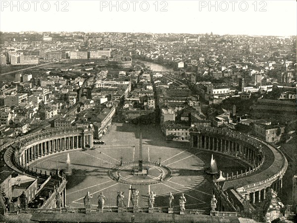 View from the dome of St Peter's, Rome, Italy, 1895.