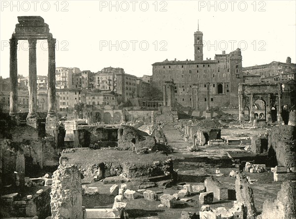 General view of the Forum, Rome, Italy, 1895.