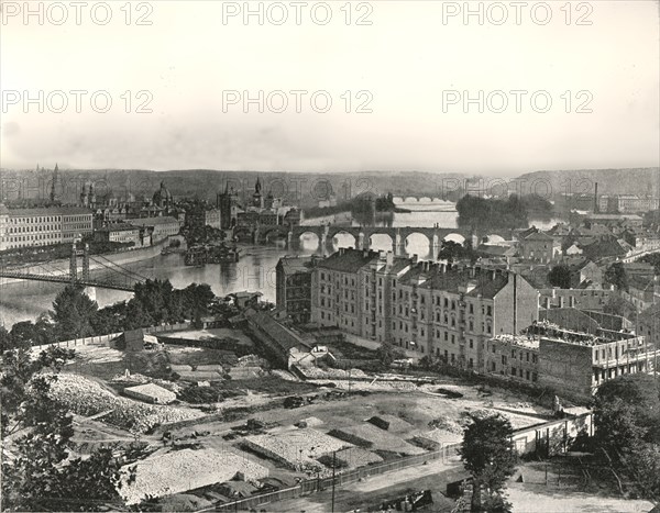 View of the city of Prague, Czechoslovakia, 1895.