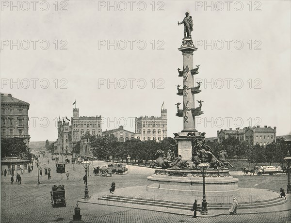 Monument to Wilhelm von Tegetthoff on the Praterstern, Vienna, Austria, 1895.