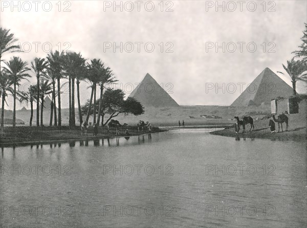 The Pyramids and the Nile, Gizeh, Egypt, 1895.