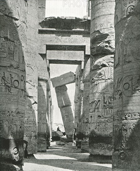 Columns of the Hypostyle Hall, Karnak, Egypt, 1895.