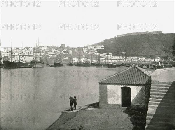 The city and harbour of Malaga, Spain, 1895.