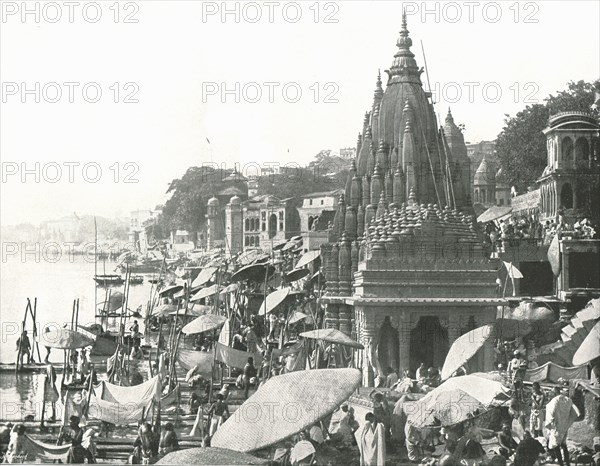 The Vishnu Pond and Ghat', Benares, India, 1895.