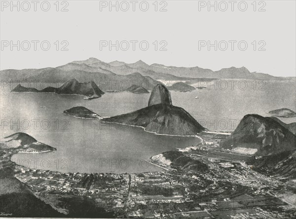 Entrance to the Bay from the summit of Corcovado, Rio de Janeiro, Brazil, 1895.