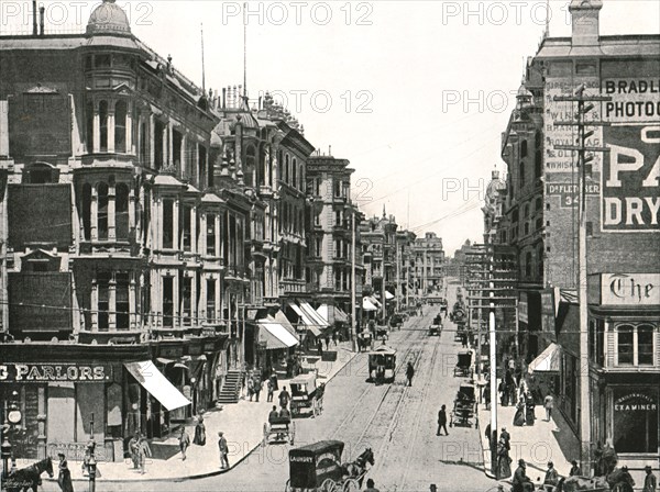 Grant Avenue looking north from Market Street, San Francisco, USA, 1895.