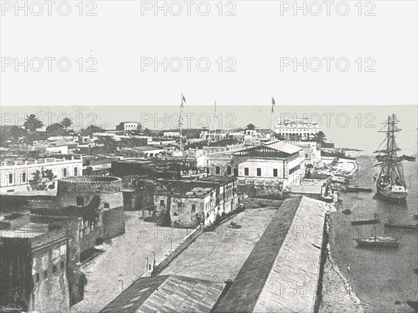 General view of the capital, Zanzibar, 1895.