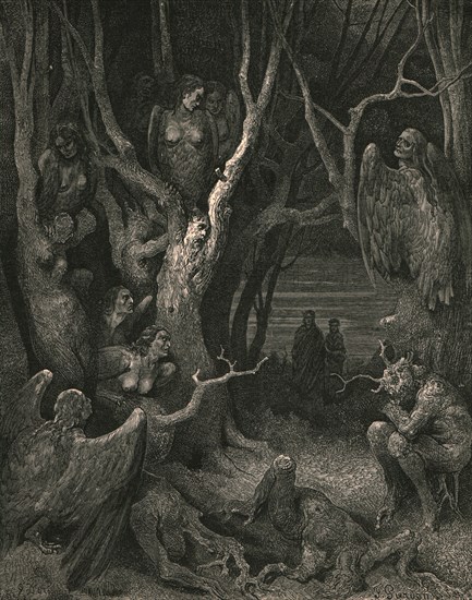 Here the brute Harpies make their nest', c1890.