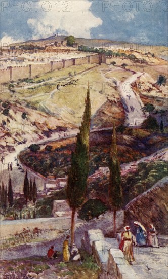 The North-East End of Jerusalem and Mizpah from the Mount of Olives',  1902.