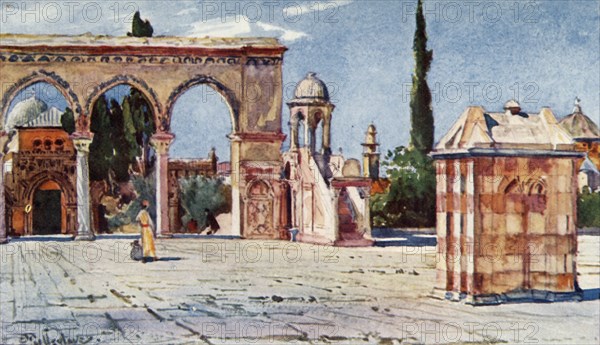 Summer Pulpit from South Porch of Dome of the Rock', 1902.