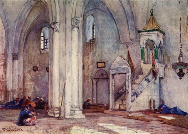 Interior of Mosque at Samaria', 1902.