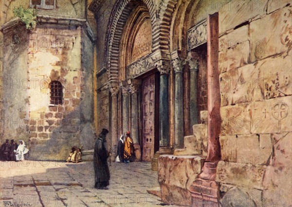Entrance to the Church of the Holy Sepulchre', 1902.