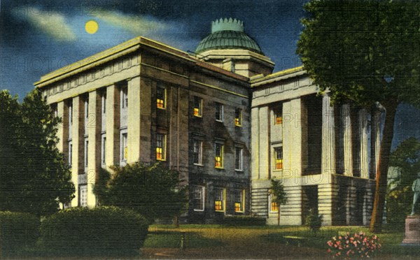 Illuminated Night View of N.C. State Capitol, Raleigh, N.C.', 1942.