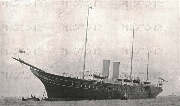 The Royal Yacht leaving Cowes, Isle of Wight, 6 August 1902.