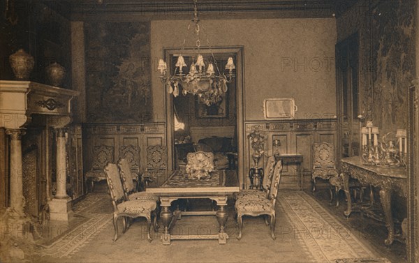 Dining room at the Cuban Embassy in Brussels, Belgium, 1927.