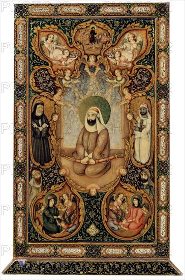 Imam Ali (Ali ibn Abi Talib) with his sons Hasan and Husayn, 1871.