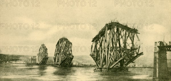 The Forth Bridge in Course of Construction', c1930.