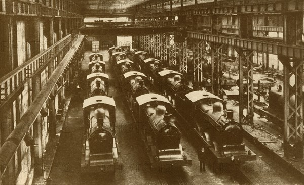 Locomotives Ready for Shipment Overseas', c1930.