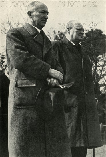 Winston Churchill and President Benes', c1940s, (1947).
