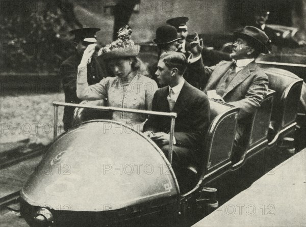 His Majesty and Princess Mary on the Alpine Railway, Earl's Court Exhibition, 1913', 1937.