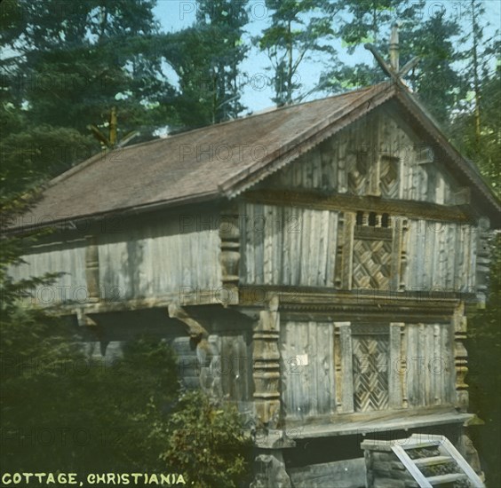 Old cottage, Christiania, (Oslo), Norway, late 19th-early 20th century.