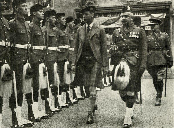 His Majesty Inspecting The Guard Of Honour Of The Black Watch At Perth in August, 1935.