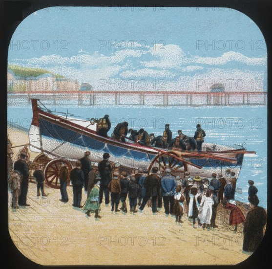 Launching the Life-boat', c1900.