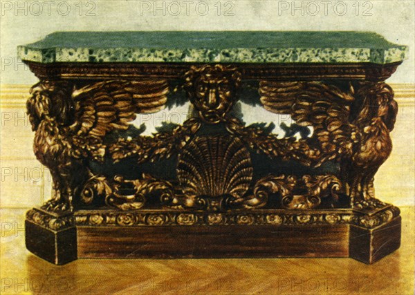 Side-Table of Carved Oak (about 1730)', 1938.