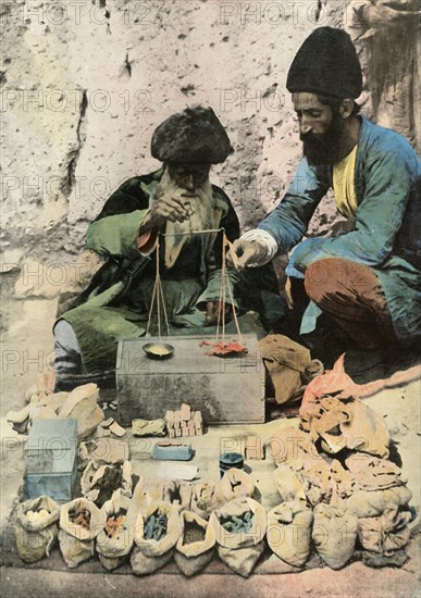 Teheran. Epicier Droguiste Sur La Place Royale', (Apothecary on the Royal Square), 1900.