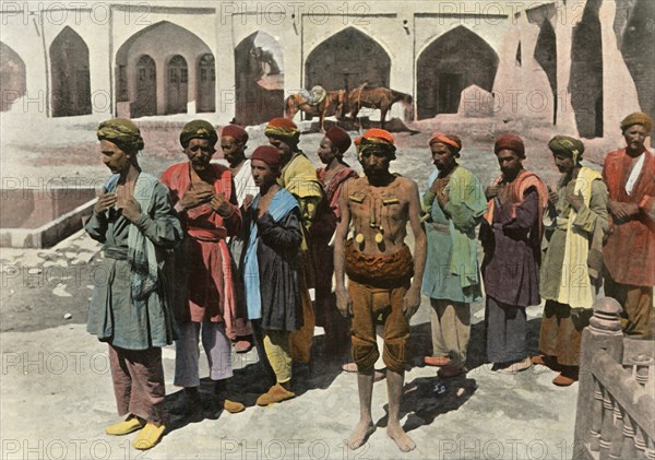 Teheran. Procession De Derviches Martyrs', (Procession of Dervish Martyrs), 1900.