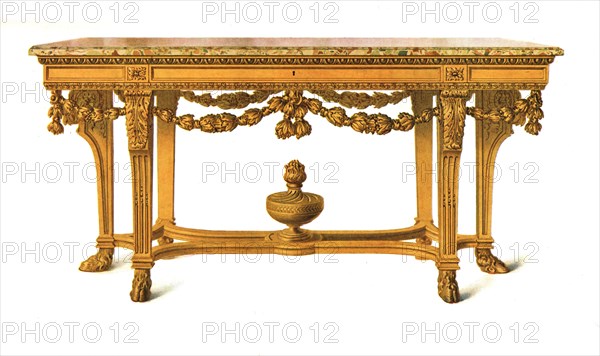 Gilt Table with Marble Top, 1908.