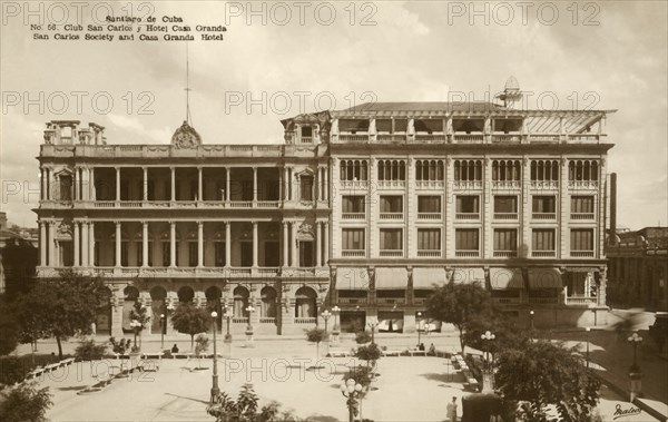 Santiago de Cuba - San Carlos Society and Casa Granda Hotel', c1920s.